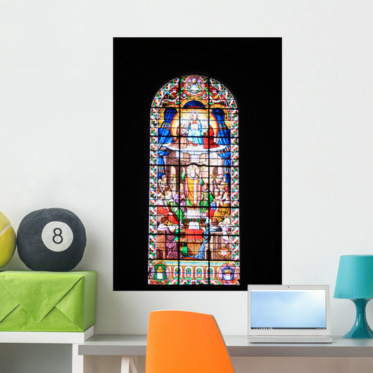 Tall Stained Glass Window French Church Wall Decal