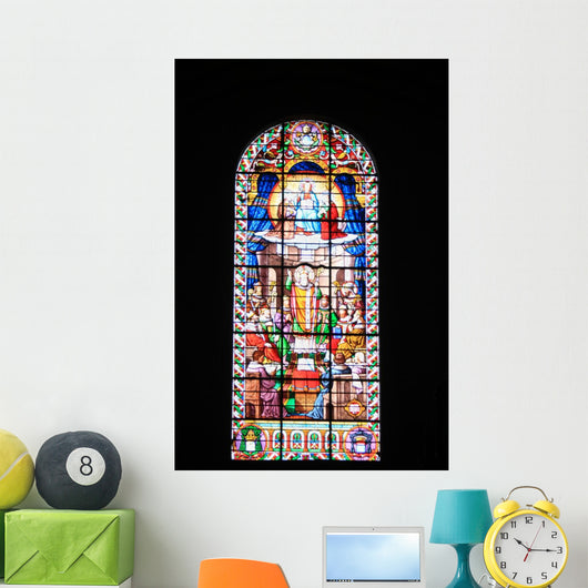 Tall Stained Glass Window French Church Wall Decal
