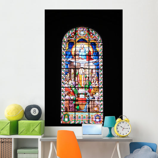 Tall Stained Glass Window French Church Wall Decal