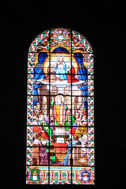 Tall Stained Glass Window French Church Wall Decal