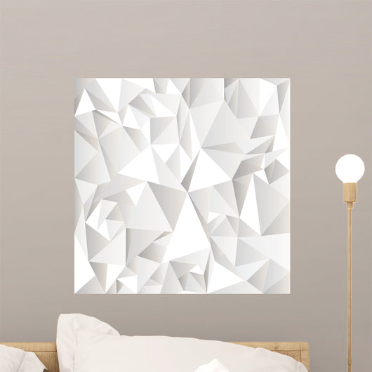 White Crumpled Abstract Wall Decal