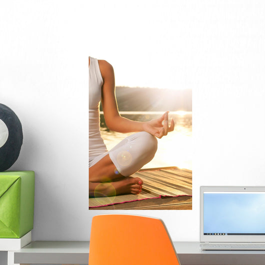 Young Woman Relaxing Beach Wall Decal