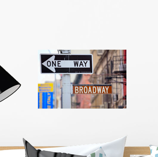 One Way Broadway Street Wall Decal