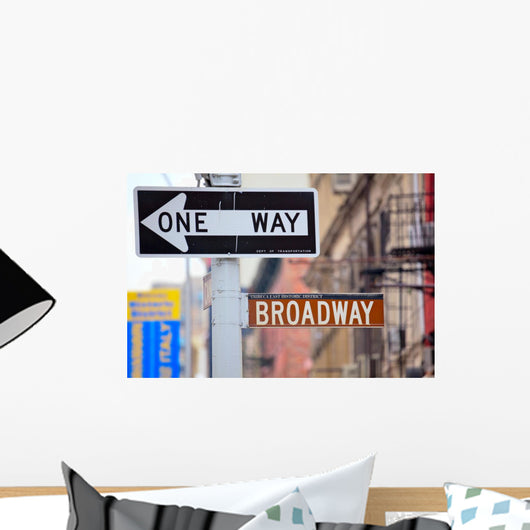 One Way Broadway Street Wall Decal