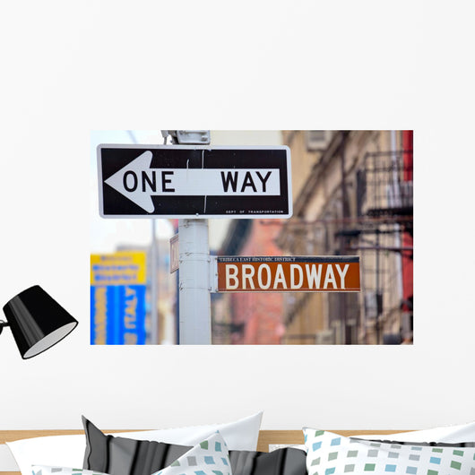 One Way Broadway Street Wall Decal