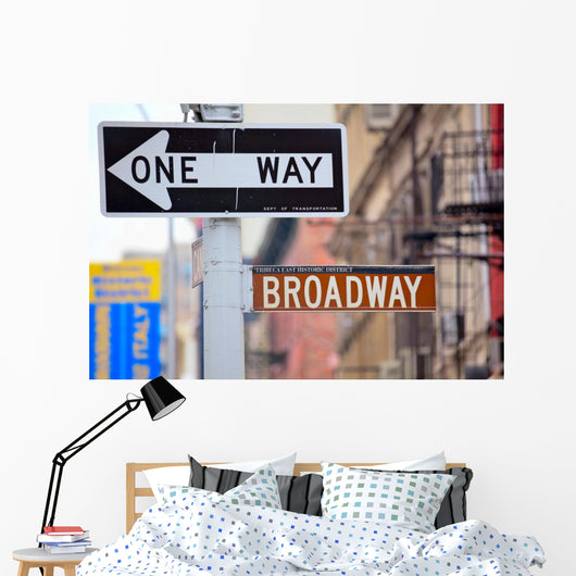 One Way Broadway Street Wall Decal