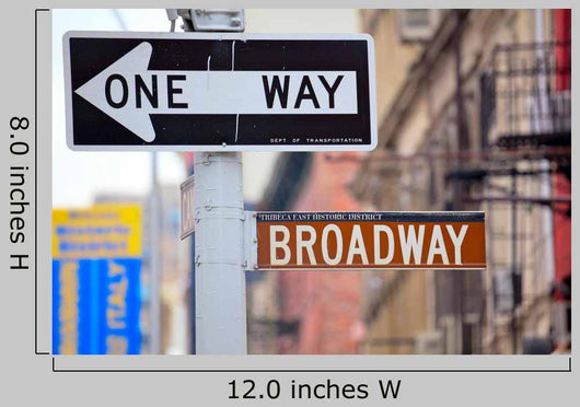 One Way Broadway Street Wall Decal