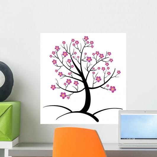 Cherry Tree Illustration Wall Decal