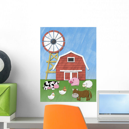 Farm Animal Stand Front Wall Decal