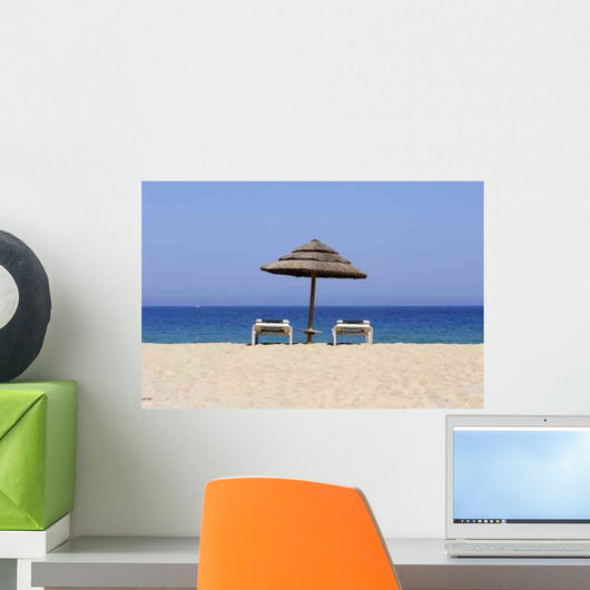 Sun Lounger Sandy Beach Wall Decal