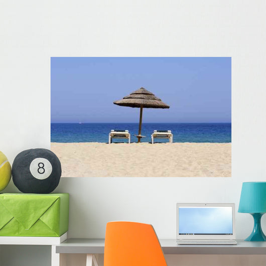 Sun Lounger Sandy Beach Wall Decal
