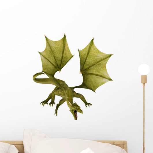 Green Dragon Attack Wall Decal