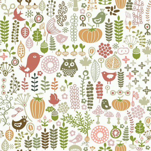 Seamless Pattern with Floral Wall Decal
