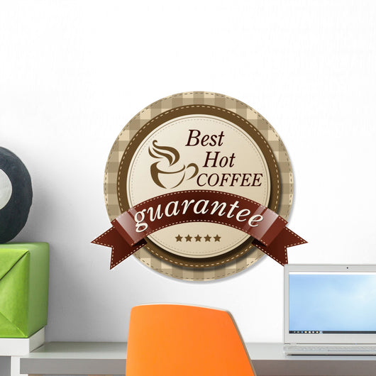 Best Hot Coffee Label Wall Decal