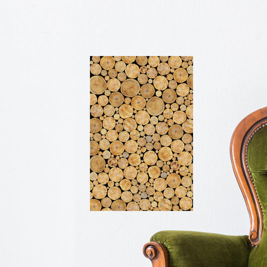 Stacked Logs Texture Natural Wall Decal