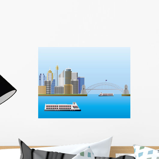 Sydney Australia Skyline Illustration Wall Decal