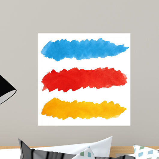 Set of colorful strokes of paint brush Wall Decal