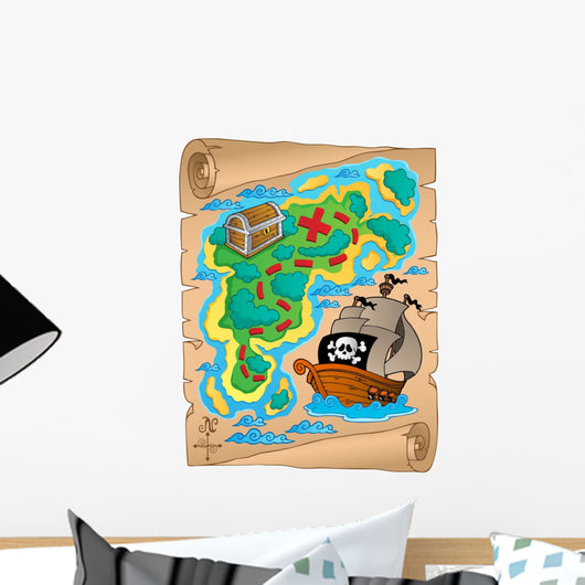 Parchment with Treasure Map Wall Decal