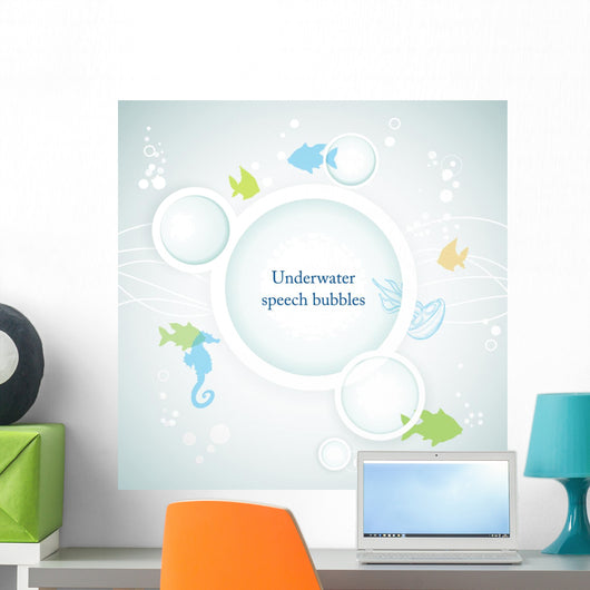 Underwater Speech Bubbles Marine Wall Decal