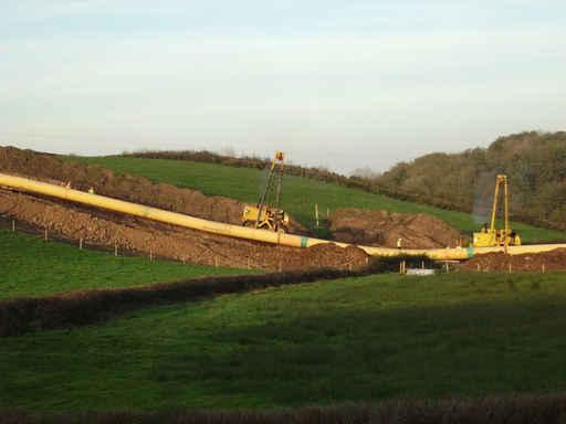 Laying Gas Pipeline across Wall Decal
