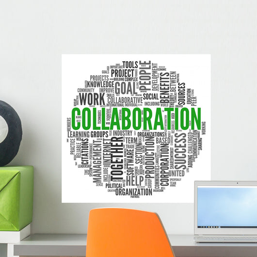 Collaboration concept in word tag cloud Wall Decal