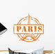 Stamp with Eiffel Tower Wall Decal
