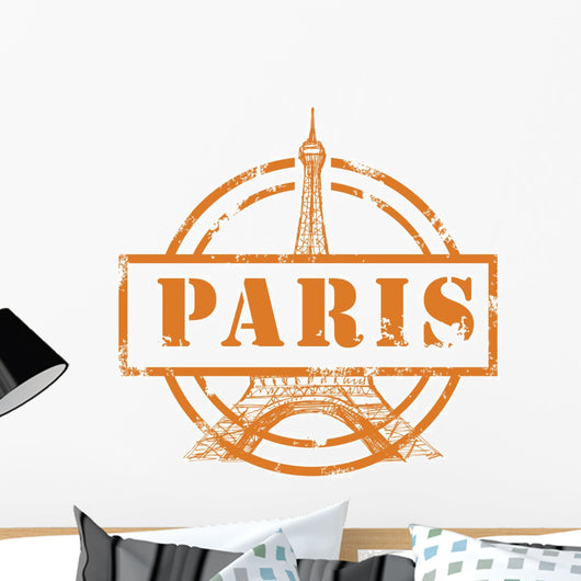 Stamp with Eiffel Tower Wall Decal