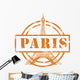 Stamp with Eiffel Tower Wall Decal
