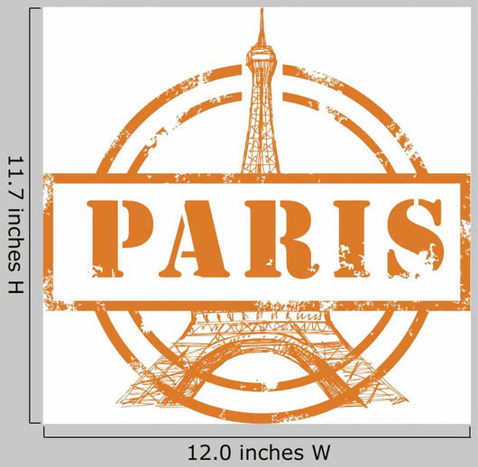 Stamp with Eiffel Tower Wall Decal