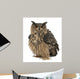 Fluffed Eurasian Eagle-owl Wall Decal