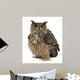 Fluffed Eurasian Eagle-owl Wall Decal