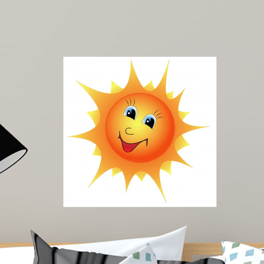Smiling Cartoon Sun Wall Decal