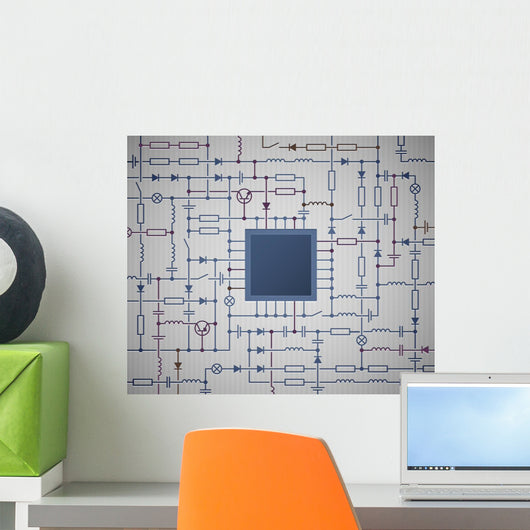 Circuit Diagram Center Wall Decal