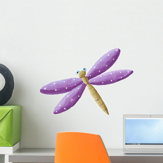 Cute Purple Dragonfly Wall Decal