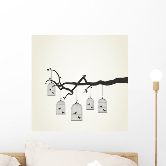 Birdie Cage3 Wall Decal