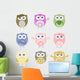 Nine Pastel Owls Wall Decal