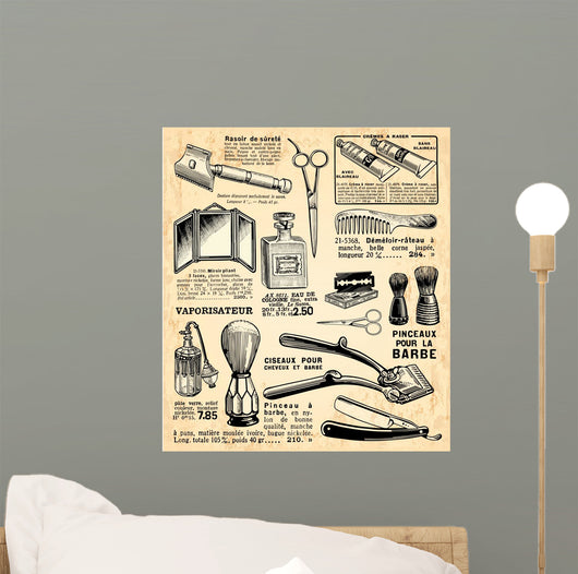 Shaving Utensils Wall Decal