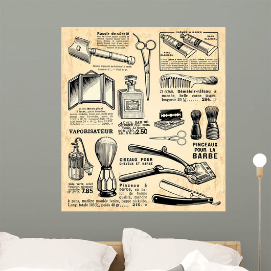 Shaving Utensils Wall Decal