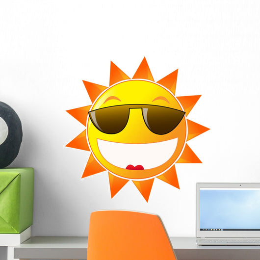 Sun Sunglasses White Wall Decal