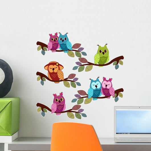 Owls Branches Wall Stickers Wall Decal