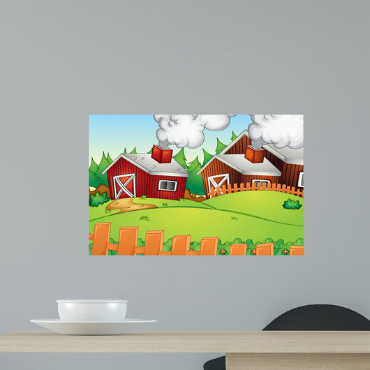 Cartoon Farm Landscape Wall Decal