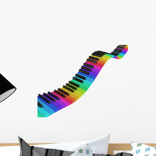 Rainbow Piano Keys Wall Decal