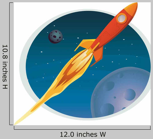 Spaceship Flying through Space Wall Decal