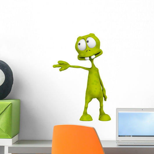 Alien Cartoon Pointing Wall Decal