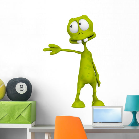 Alien Cartoon Pointing Wall Decal