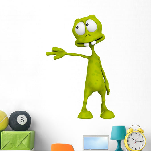 Alien Cartoon Pointing Wall Decal