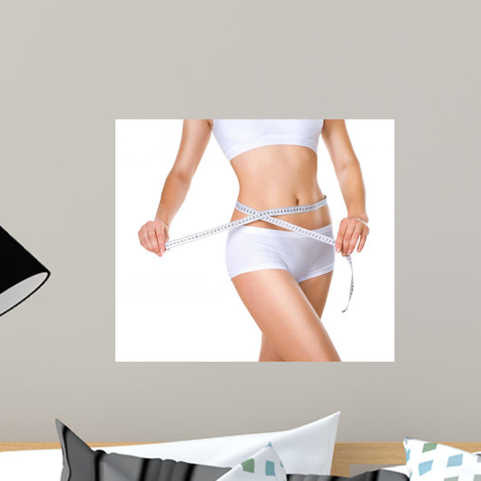 Woman Measuring Her Waistline Wall Decal