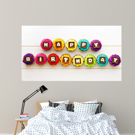 Happy Birthday Cupcakes Wall Decal