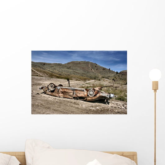 Car Crashed Desert Wall Decal