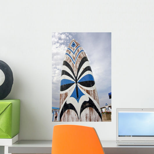 Surfboard against Cloudy Sky Wall Decal